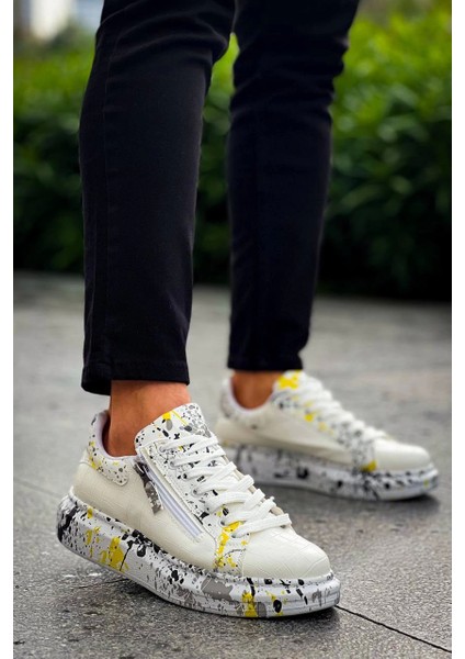 Kb-02 Kuback Bağcıklı Crocodile Beyaz Sarı Günlük Erkek Ayakkabı fiyatları