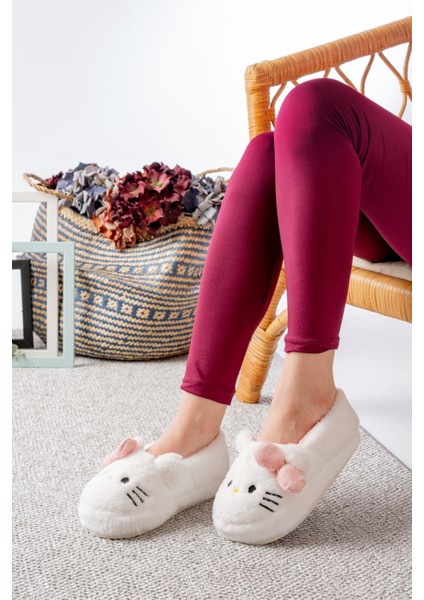 Hello Figürlü Kurdela Detaylı Fiyonklu Kışlık Unisex Ev Terliği Kaydırmaz Taban fiyatları