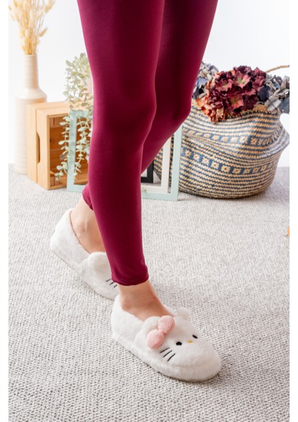 Hello Figürlü Kurdela Detaylı Fiyonklu Kışlık Unisex Ev Terliği Kaydırmaz Taban fırsatları