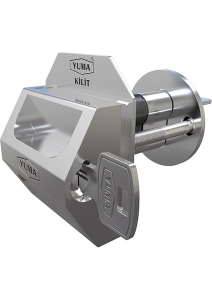 Kilitli Kapı Güvenlik Çelik Rozeti - Sağ