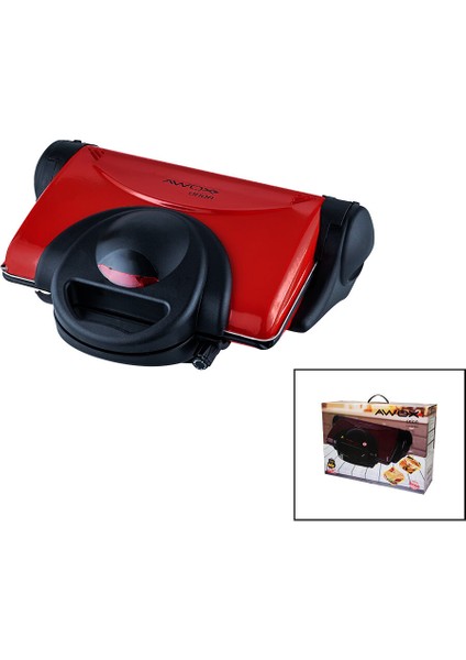 Awox Orion Kırmızı 8 Dilim Elektrikli Teflon Tost Makinesi - 180° Izgara 6 Kademe Isı Ayarı 1800W (5224)