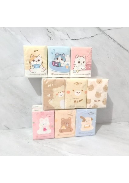 Sevimli Figürlü Mendili 9'lu Paket