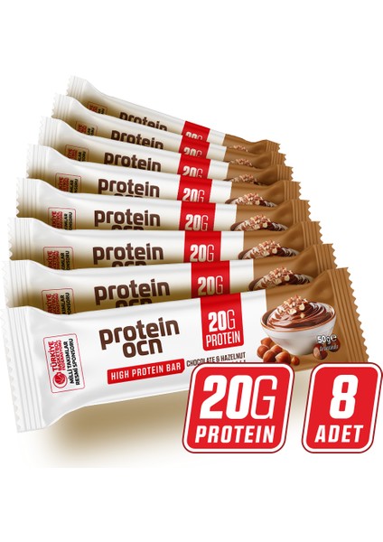 Proteın Bar Chocolate Hazelnut 50G x 8 Adet
