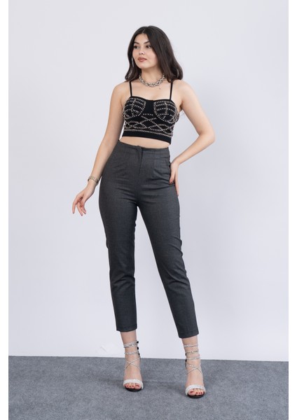 Trend Önü Pensli Zr Model Ekose Pantolon 30102