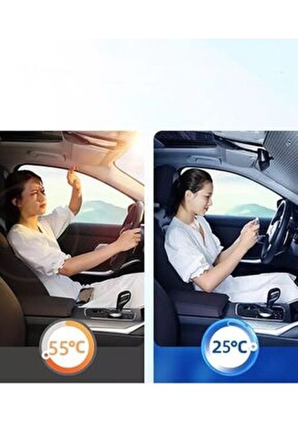 Araba Ön Cam Güneşlik Araç Oto Güneşlik Güneş Koruyucu Katlanabilir Vantuslu Araba Perdesi Önleyici