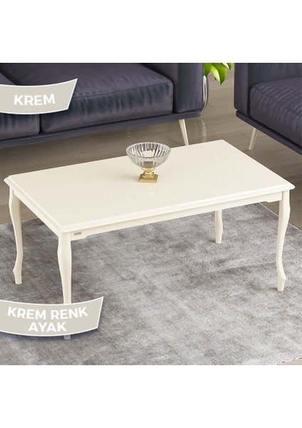 Roma Serisi, 1.sınıf Mdf ve Lake Boya, Avangart 4'lü Zigon Sehpa Takımı ve Orta Sehpa, Krem fırsatları