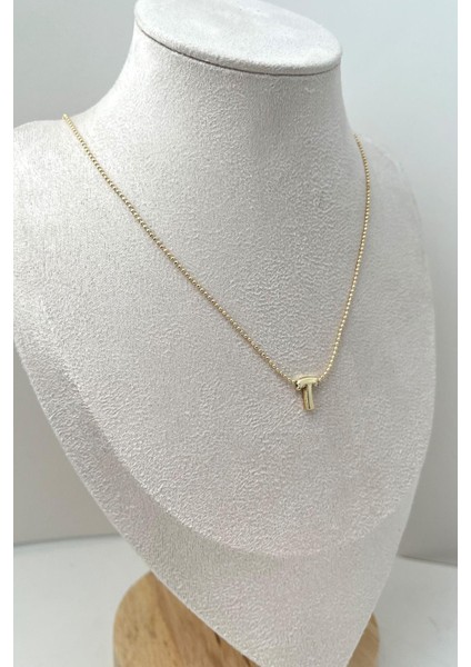 Altın Rengi Üç Boyutlu T Harfi Kolye (45+5cm) fiyatları