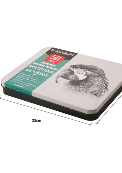 Eskiz Karakalem Çizim Seti 50 Parça, Metal Kutulu (Defter Hediyeli) modelleri