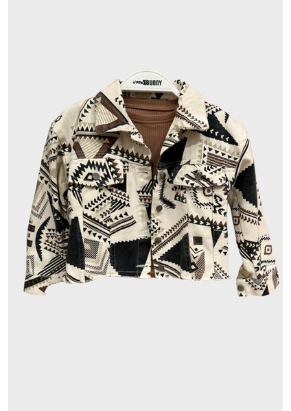 Geometrik Desenli Ceket - Kahverengi modelleri