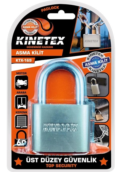 Kinetex 60MM Asma Kilit | Dayanıklı Metal Güvenlik Kilidi