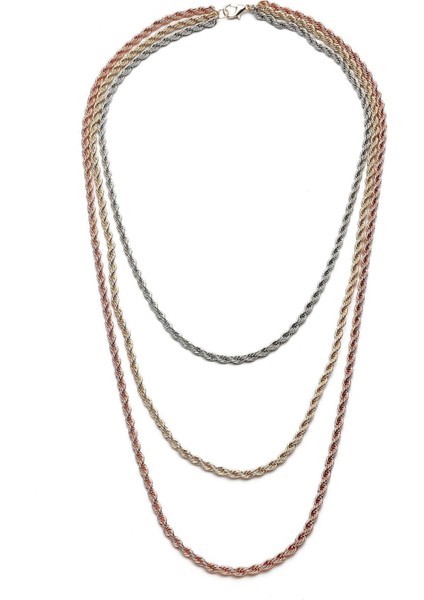 Üç Renkli Burgu Zincirli Kolye fiyatları