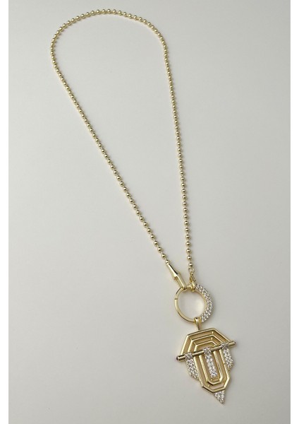 Serenay Özel Tasarım Taşlı Halka Şövalye Kolye(52 Cm) indirimleri