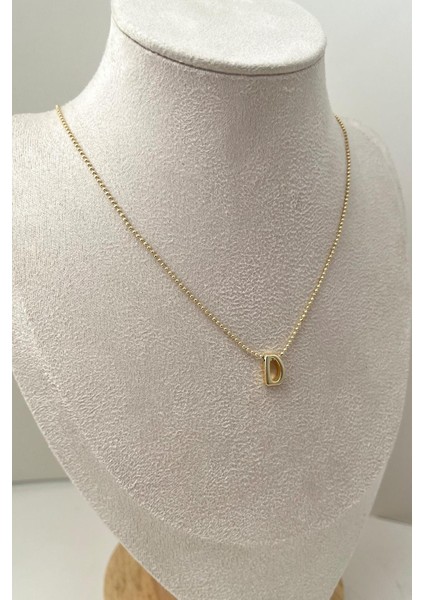 Altın Rengi Üç Boyutlu D Harfi Kolye (45+5cm) fiyatları