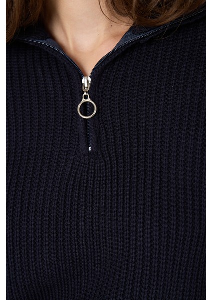 Laci Yarım Fermuarlı Crop Triko Kadın Kazak 7135 indirimleri