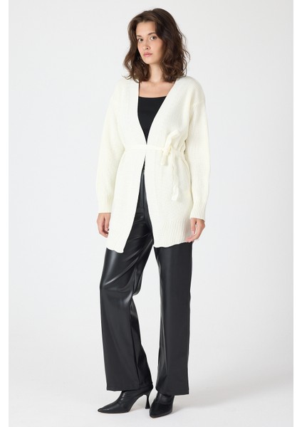 Natural Kuşaklı Örme Kadın Hırka 6905 fırsatları