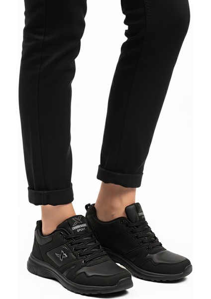 Siyah Hafif Esnek Unisex Spor Ayakkabı Xstep 020-CILT G