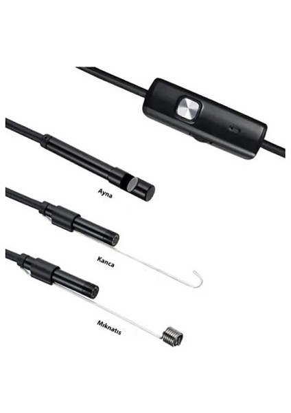 Vtn-02 Endoskop Yılan Video Kamera Led’li 2 Metre 7 mm Sert Kablo Su Geçirmez