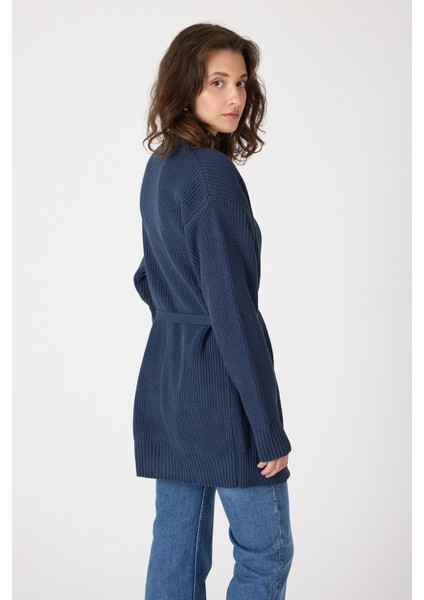 Laci Kuşaklı Örme Kadın Hırka 6905