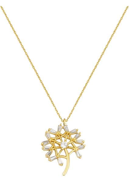 Bagetli Hayat Ağacı 14 Ayar Altın Kolye