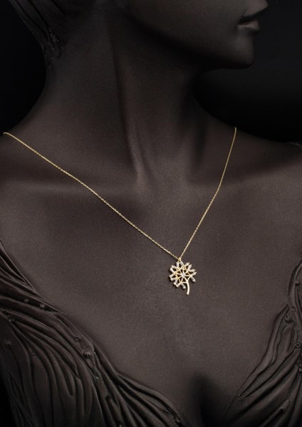 Bagetli Hayat Ağacı 14 Ayar Altın Kolye fiyatları