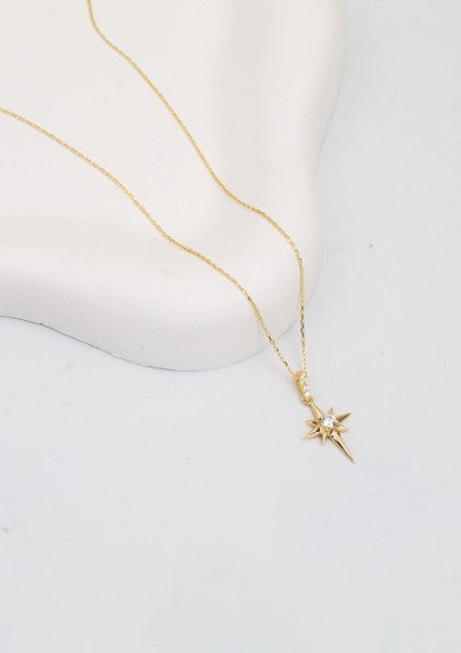 Tektaşlı Kuzey Yıldızı 14 Ayar Altın Kolye modelleri