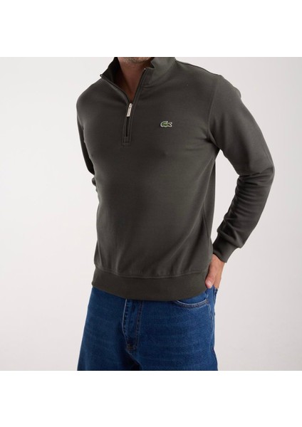 Fermuar Yaka Regular Fit Haki