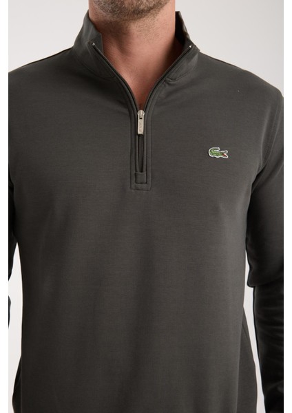 Fermuar Yaka Regular Fit Haki indirimleri