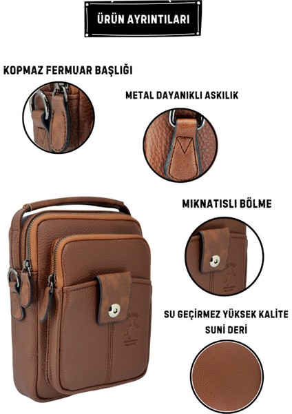 Erkek Taba Çapraz Askılı El ve Omuz Çantası Çapraz Çanta 6013