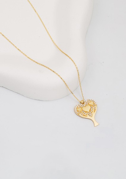 Kalpli Hayat Ağacı 14 Ayar Altın Kolye modelleri