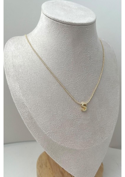 Altın Rengi Üç Boyutlu S Harfi Kolye (45+5cm) fiyatları