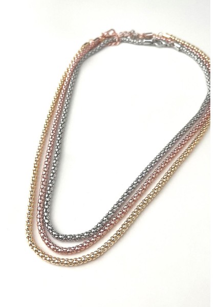 Üç Renkli Zincir Kolye (45CM+5CM) fiyatları