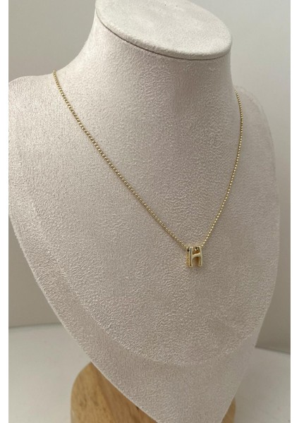 Altın Rengi Üç Boyutlu H Harfi Kolye (45+5cm) fiyatları