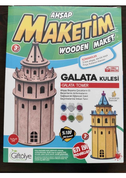 Galata Kulesi Ahşap Boyama Seti