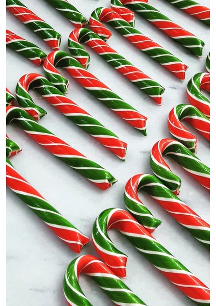 100 Adet Yılbaşı Baston Şeker Yeşil Kırmızı Beyaz Hediyelik Paketli fırsatları