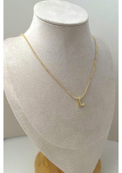 Altın Rengi Üç Boyutlu L Harfi Kolye (45+5cm) fiyatları