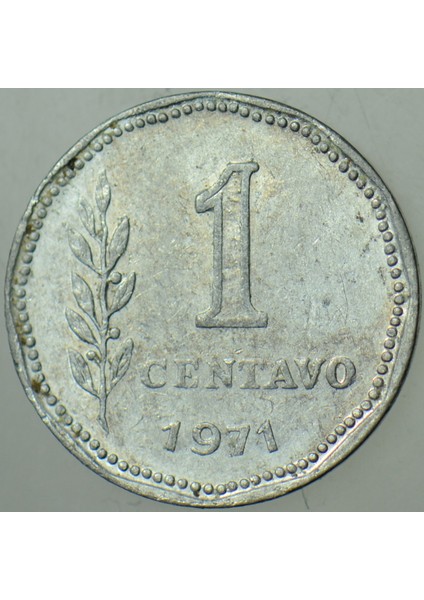 Arjantin 1 Centavo 1971 Alüminyum. 15,7 mm modelleri