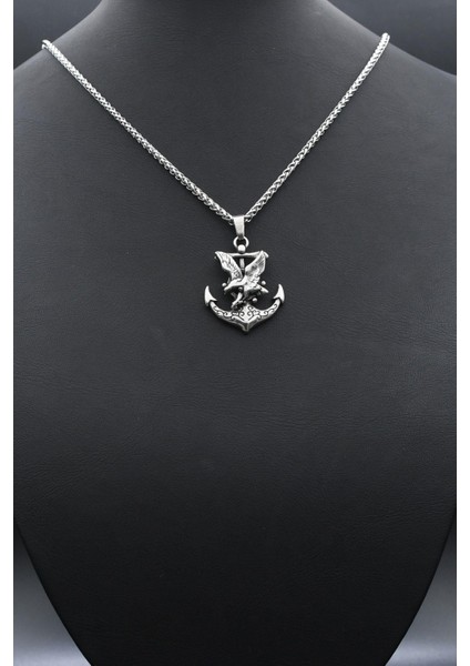 Çapa Dümen ve Kartal Figürlü Kolye Paslanmaz Çelik Zincir 902289 fırsatları