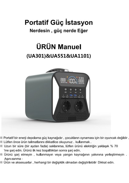 1101WH (280800MAH) Taşınabilir Güç Istasyonu (Ithalatçı Garantili) indirimleri
