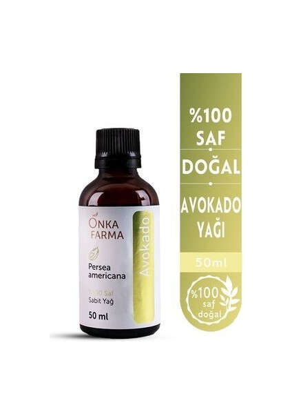 Saf Avokado Yağı 50 ml Cilt Bakımı için Yüksek Doymamış Yağ Asidi İçerir