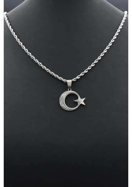 Ay Yıldızlı - Ay Yıldız Kolye Paslanmaz Çelik Zincir 902300 indirimleri