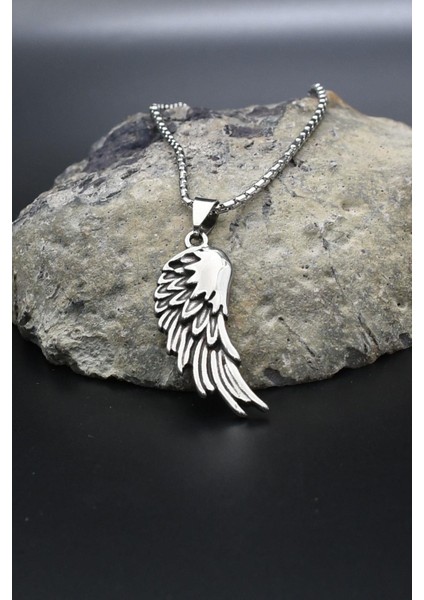 Kanat Motifli Kolye Paslanmaz Çelik Zincir 902284 fiyatları