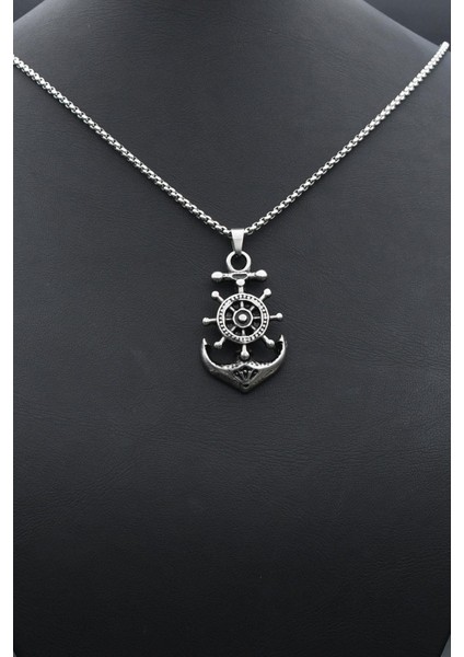 Çapa Dümen Figürlü Kolye Paslanmaz Çelik Zincir 902291 indirimleri