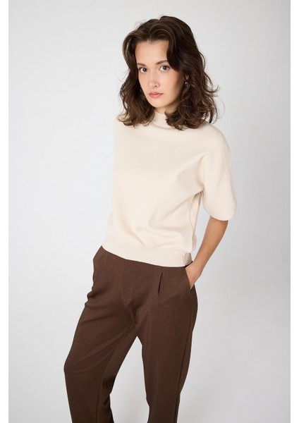 Taş Yarım Balıkçı Yaka Kısa Kollu Kadın Triko Bluz 2308 indirimleri