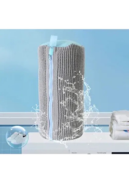 Makinede Pratik Deforma Önleyeci Eskimeye Dayanıklı Boya Vermez Ayakkabı Yıkama Çantası Torba File