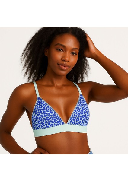 Mavi Leopar Tül Kapsız Bralet DS200123BR