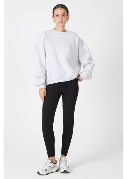 Karmelanj Bisiklet Yaka Oversize Kadın Sweatshirt 9152M