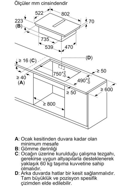 PVS811B16E Ocak Indüksiyon Davlumbaz Entegreli fiyatları