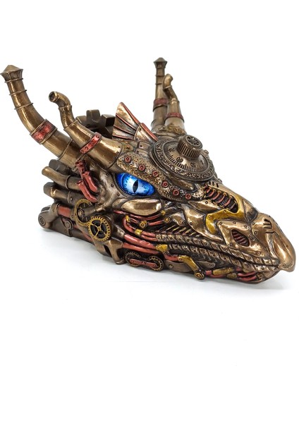 Ejderha Başı Gizli Bölmeli Çekmeceli Biblo Kutu | Steampunk Dekor | Masa Üstü Ilginç Dekoratif Obje| Veronese Design fiyatları