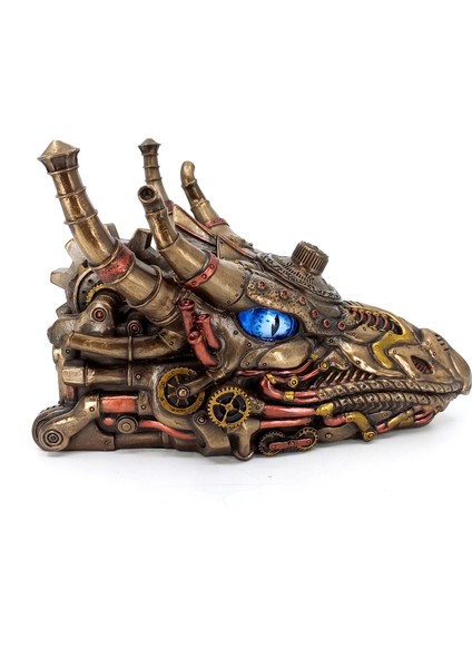 Ejderha Başı Gizli Bölmeli Çekmeceli Biblo Kutu | Steampunk Dekor | Masa Üstü Ilginç Dekoratif Obje| Veronese Design fırsatları