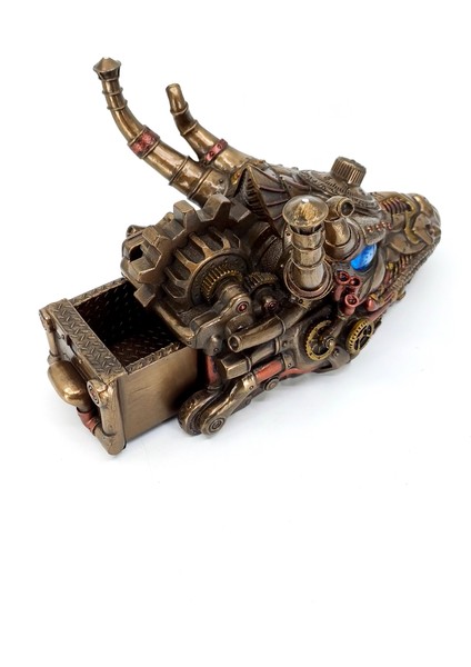 Ejderha Başı Gizli Bölmeli Çekmeceli Biblo Kutu | Steampunk Dekor | Masa Üstü Ilginç Dekoratif Obje| Veronese Design indirimleri